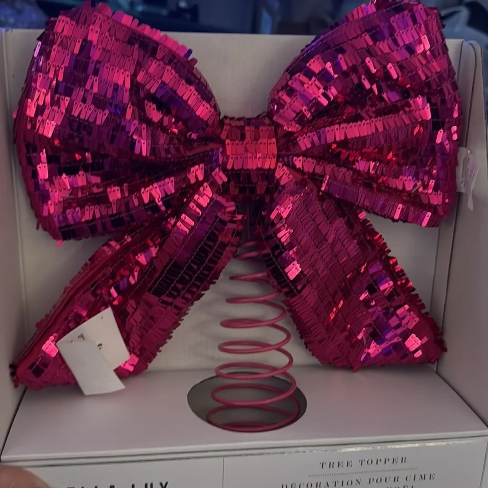 Bella Lux Bow Tree Topper PINK